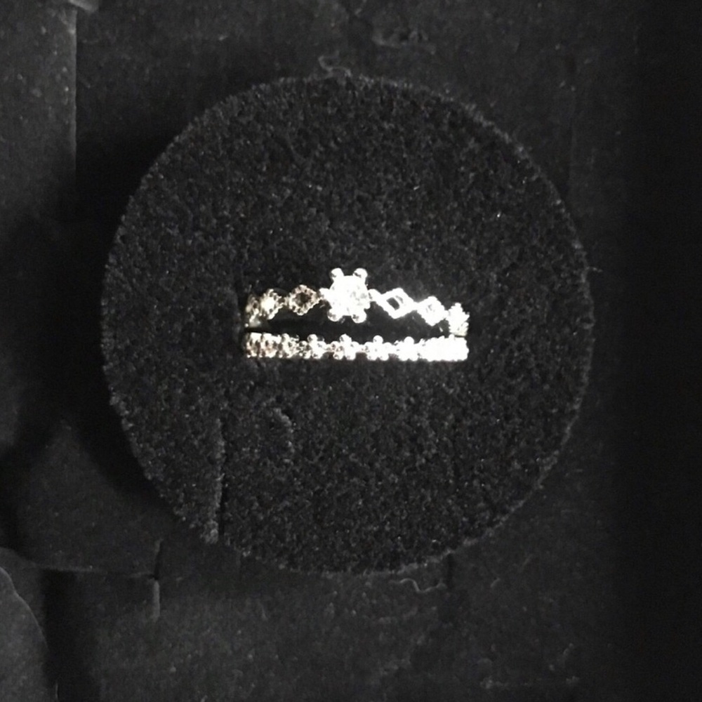 Sterling Silver Crystal Stacking Tiara Ring